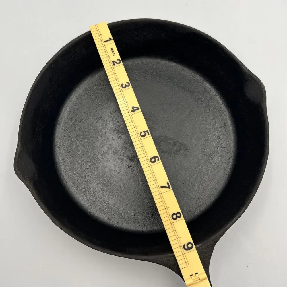 Vintage Lodge No. 6 Cast Iron Skillet 3-Notch Heat Ring Restored & Seasoned USA